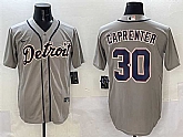 Men's Detroit Tigers #30 Kerry Carpenter Grey Cool Base Stitched Jersey,baseball caps,new era cap wholesale,wholesale hats